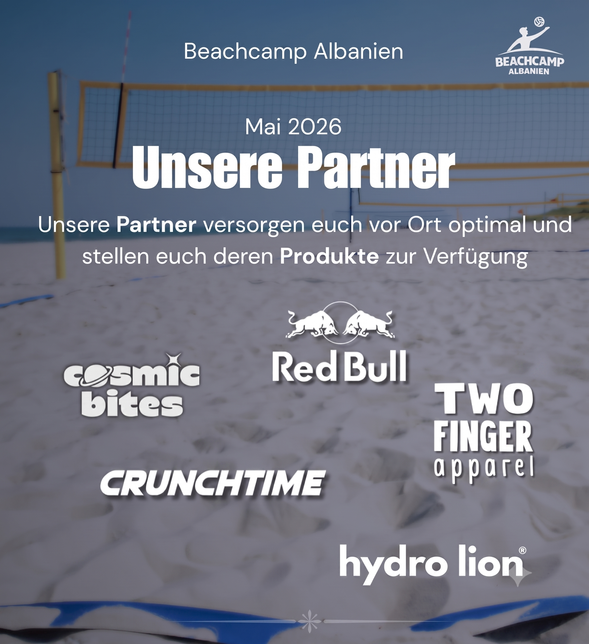 Cosmic Bites war Sponsor des Beachcamp Albanien 2026: Energy Balls ohne zugesetzten Zucker für Beachvolleyball