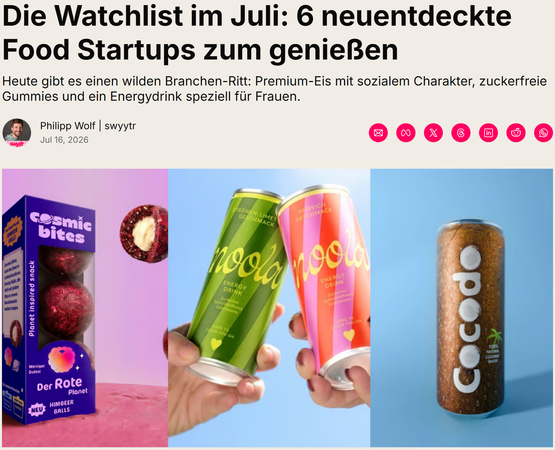 Energy Balls mit weniger Dattel und ohne zugesetzten Zucker: Cosmic Bites im swyytr-Newsletter